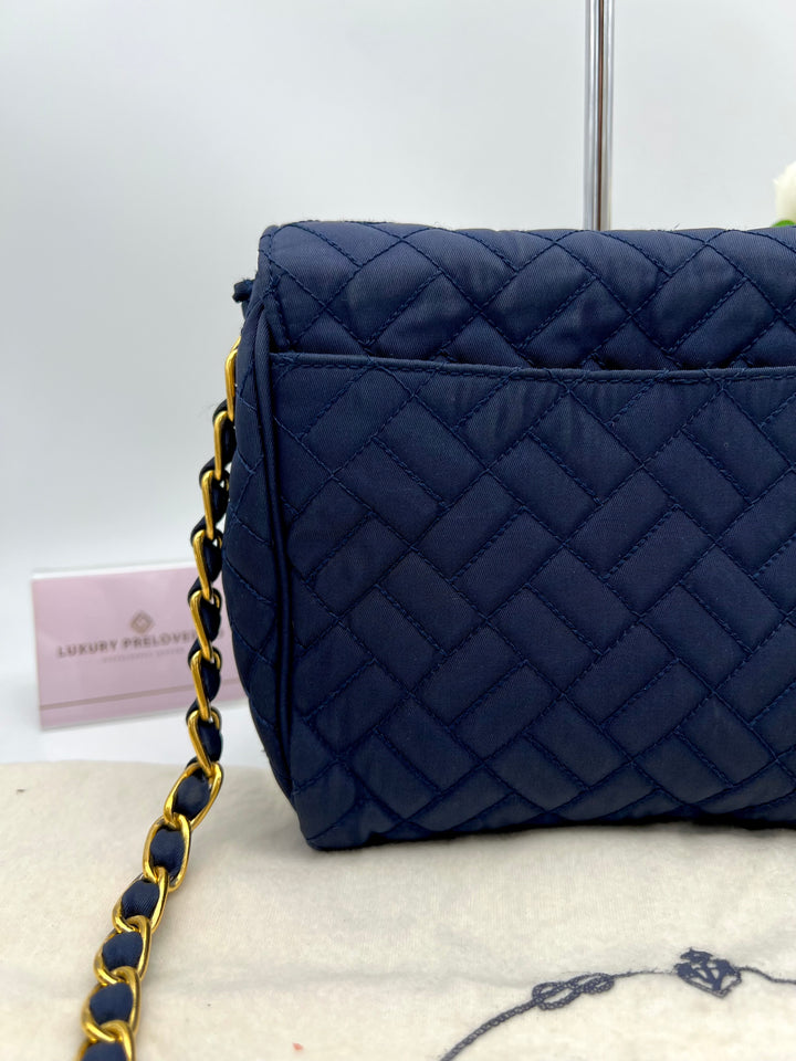 PRADA QUILTED CHAIN NYLON SHOULDER BAG