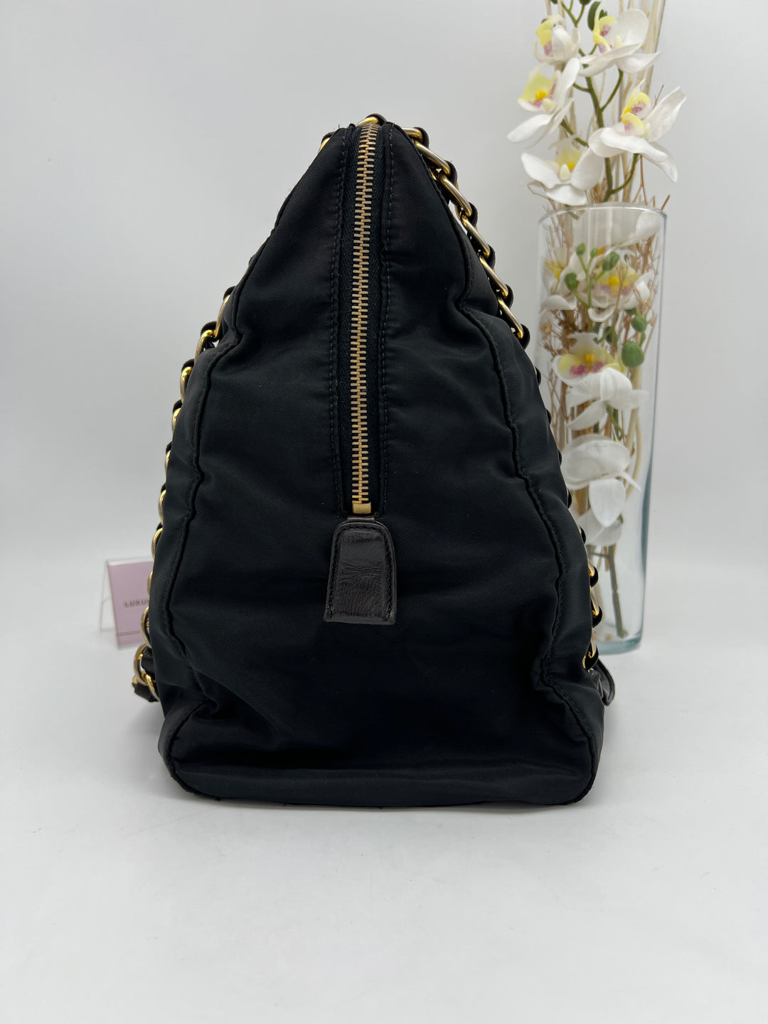 PRADA NYLON QUILTED CHAIN