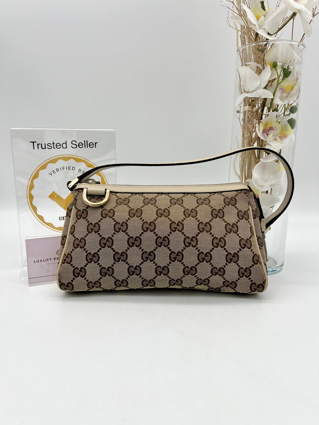 GUCCI VINTAGE GG CANVAS BAGUETTE