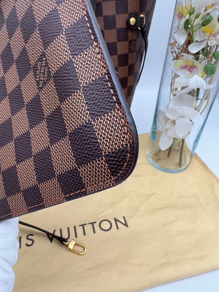LOUIS VUITTON NEVERFULL MM DAMIER W/ POUCH