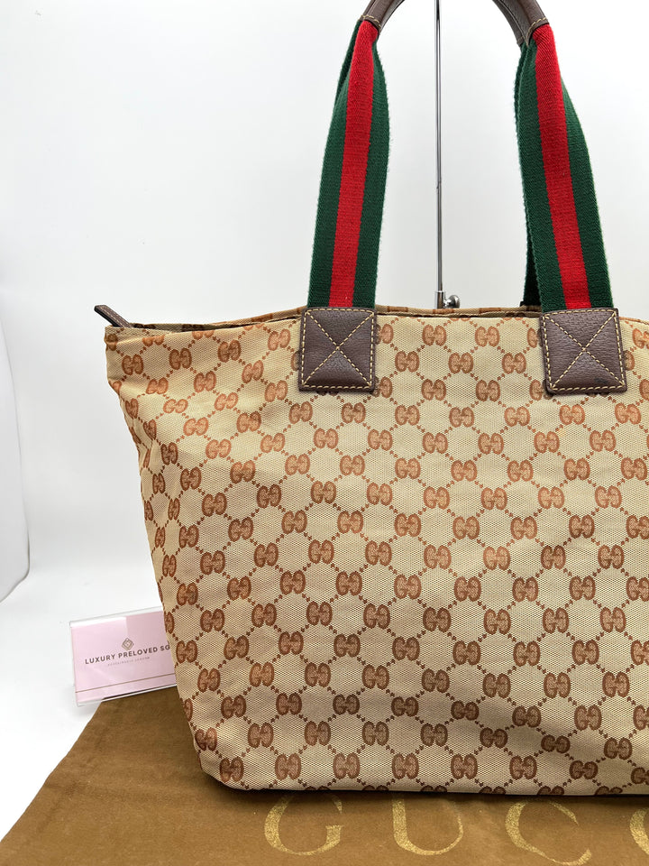 GUCCI OPHIDIA CANVAS TOTE BAG