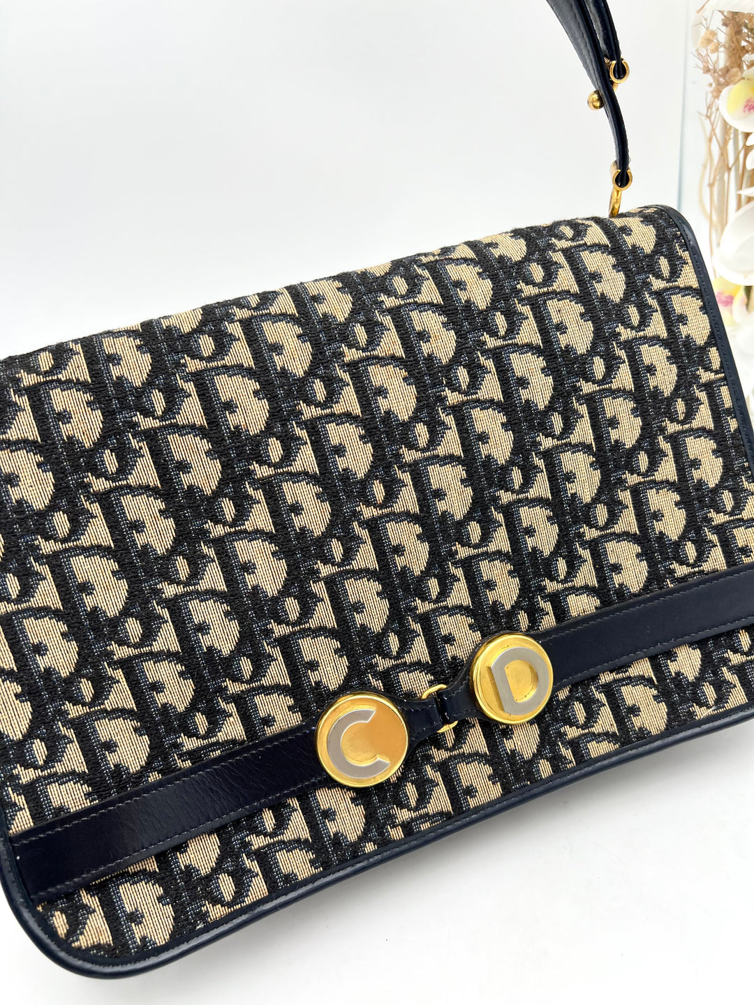 CHRISTIAN DIOR TROTTER CANVAS SHOULDER BAG
