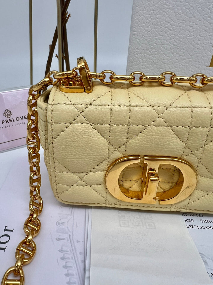 CHRISTIAN DIOR QUILTED CARO MICRO CANNAGE CALFSKIN