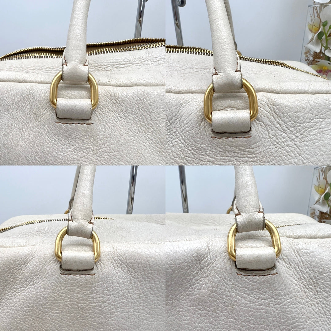 PRADA BEIGE VITELLO SHINE LEATHER