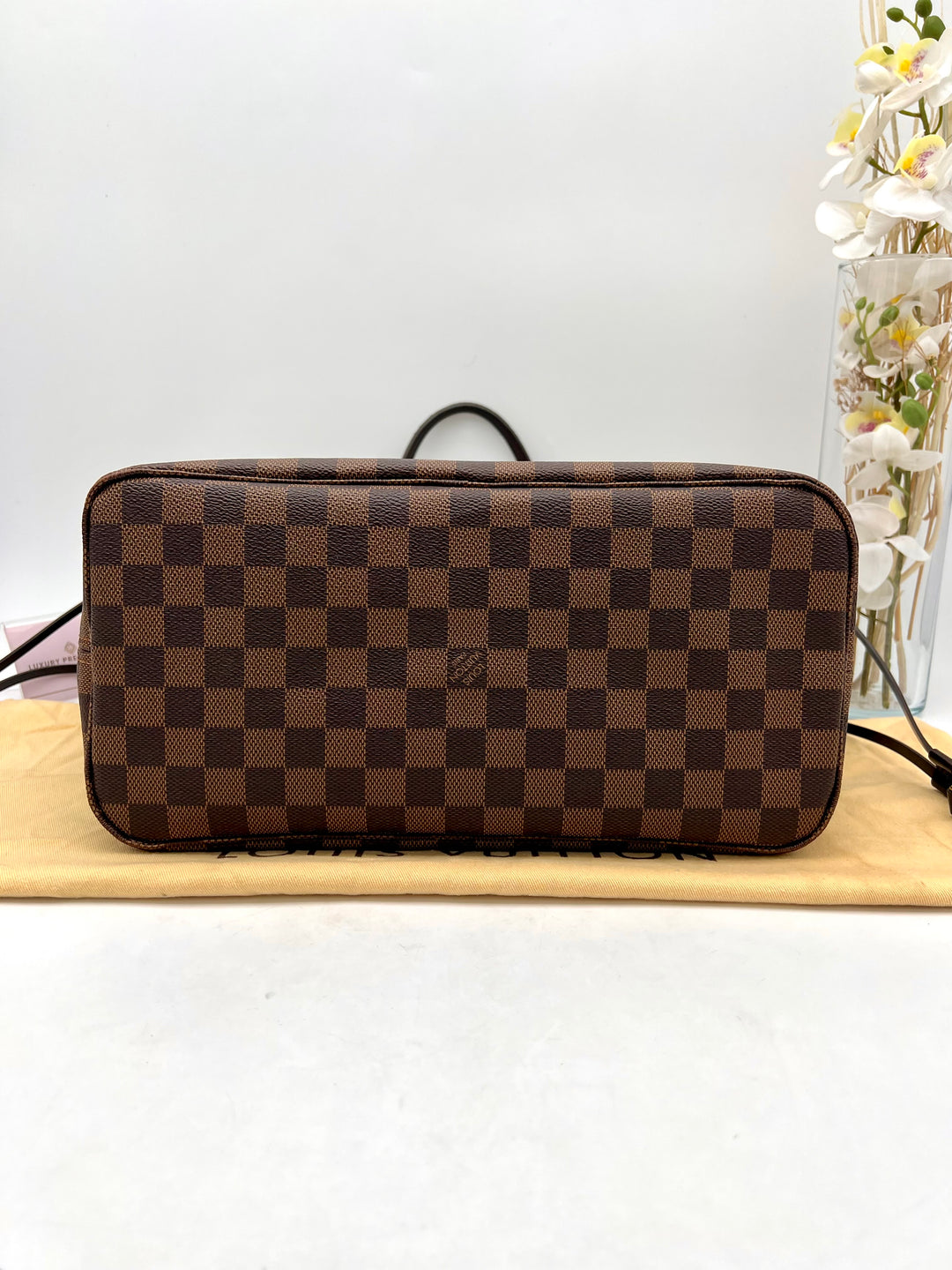 LOUIS VUITTON NEVERFULL MM DAMIER W/ POUCH