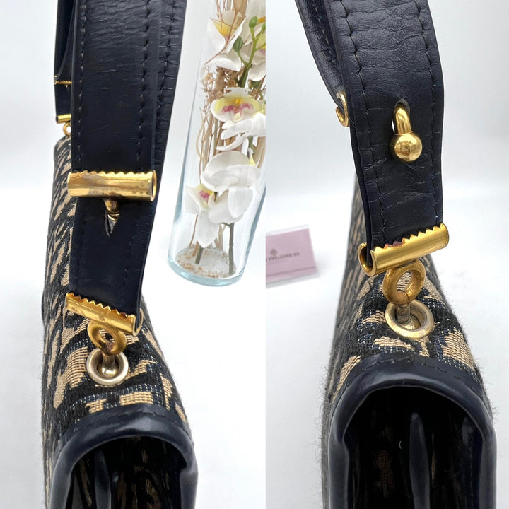 CHRISTIAN DIOR TROTTER CANVAS SHOULDER BAG