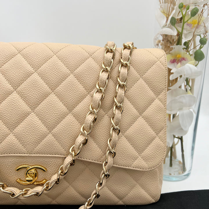 CHANEL CAVIAR SINGLE FLAP JUMBO