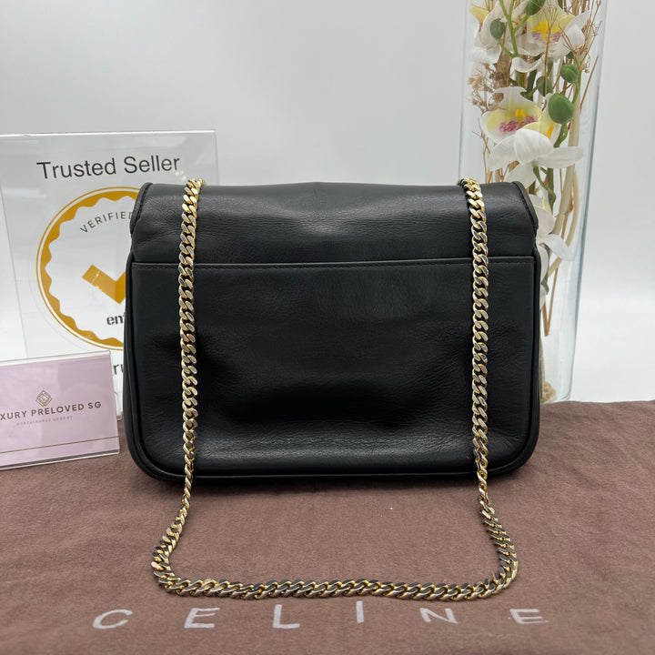 CELINE VINTAGE TRIOMPHE LEATHER GHW CHAIN BAG