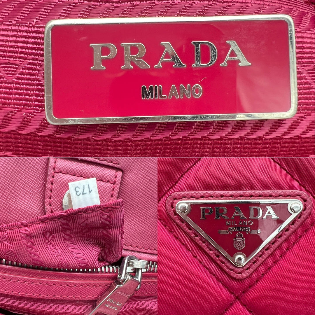 PRADA QUILTED TESSUTO CHAIN SHOULDER BAG
