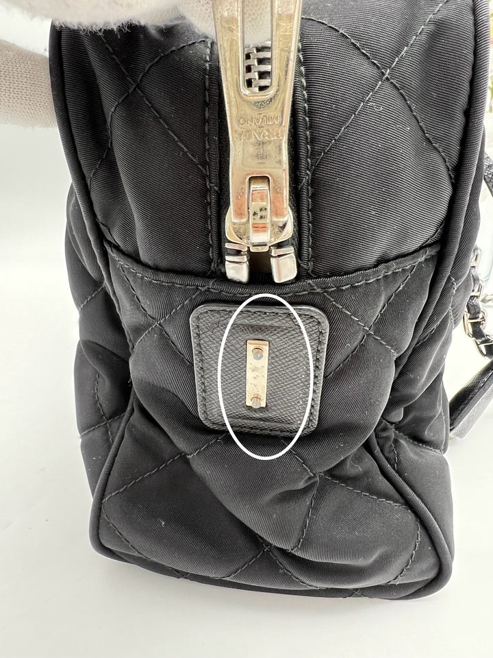 PRADA QUILTED TESSUTO CHAIN SHOULDER BAG