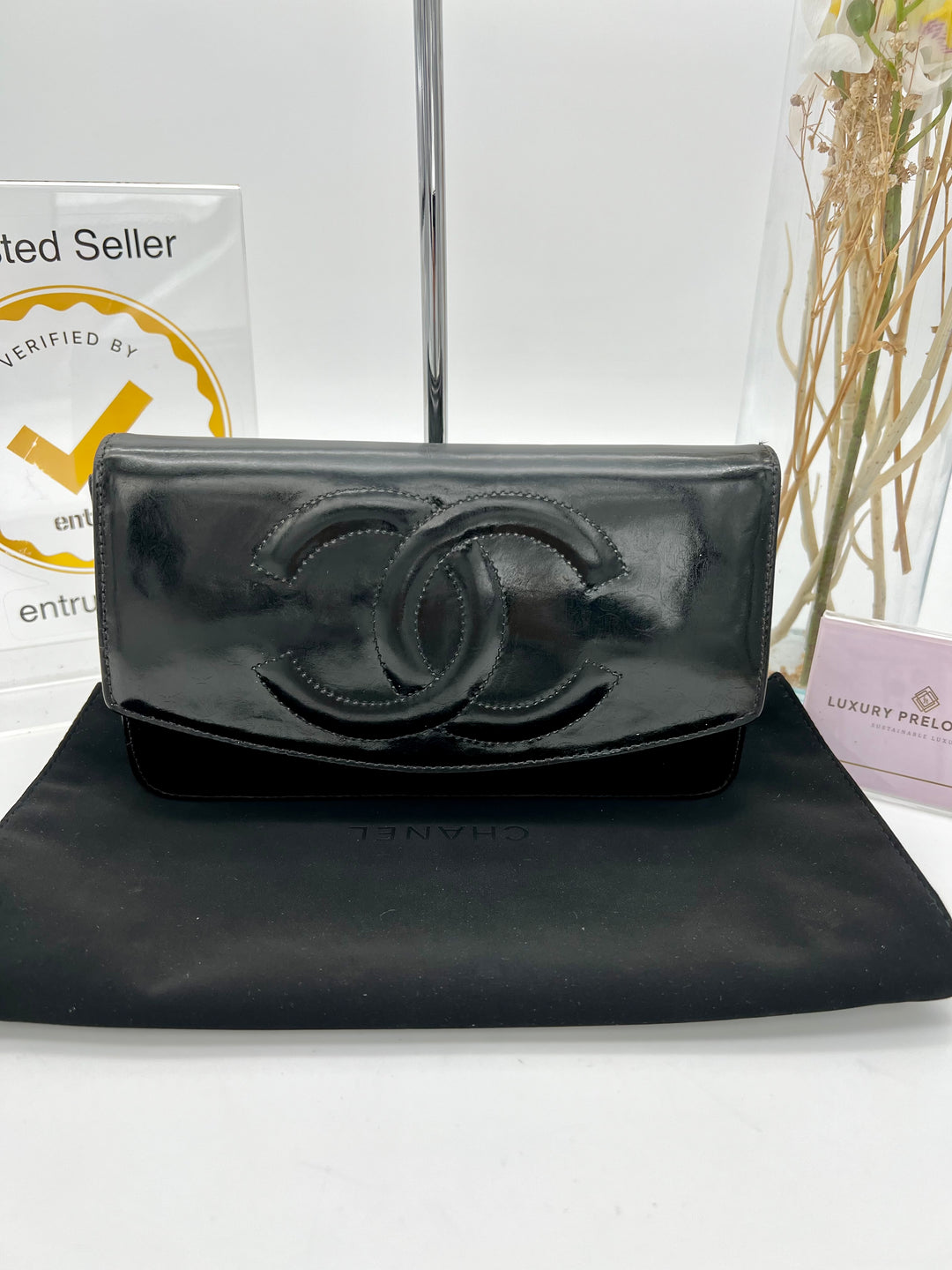 CHANEL VINTAGE TIMELESS CLUTCH PATENT