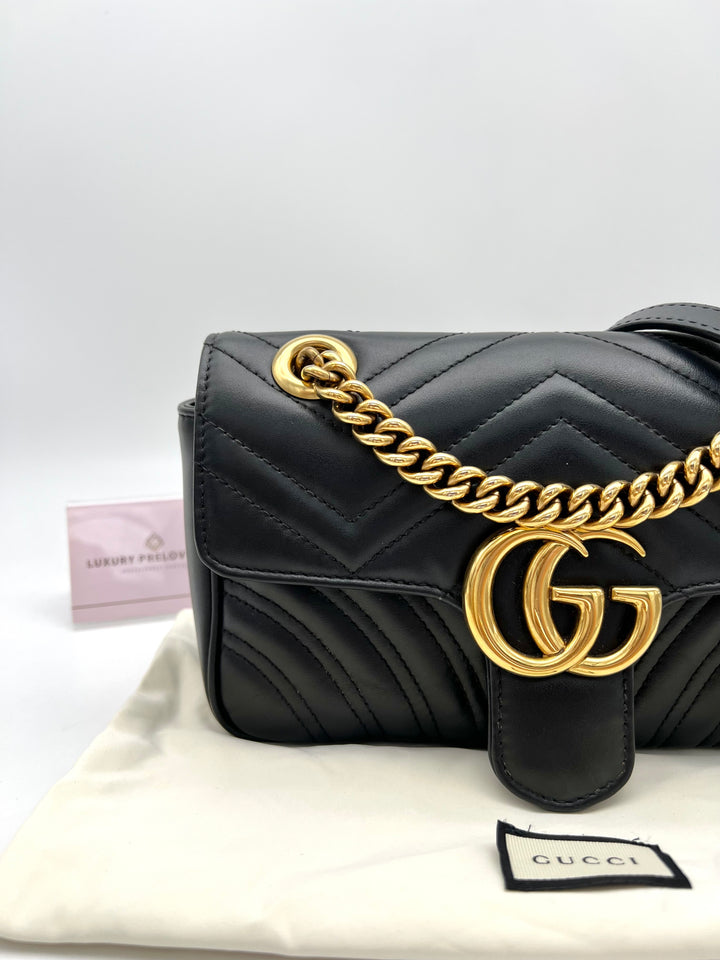 GUCCI MARMONT QUILTED GHW SHOULDER BAG MINI