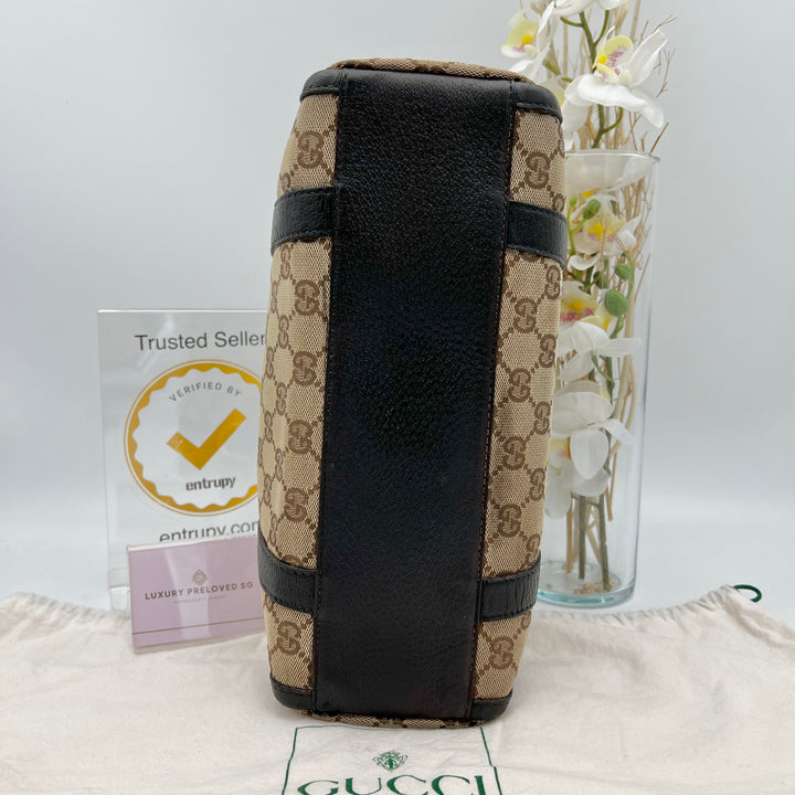 GUCCI BROWN GG CANVAS BOSTON