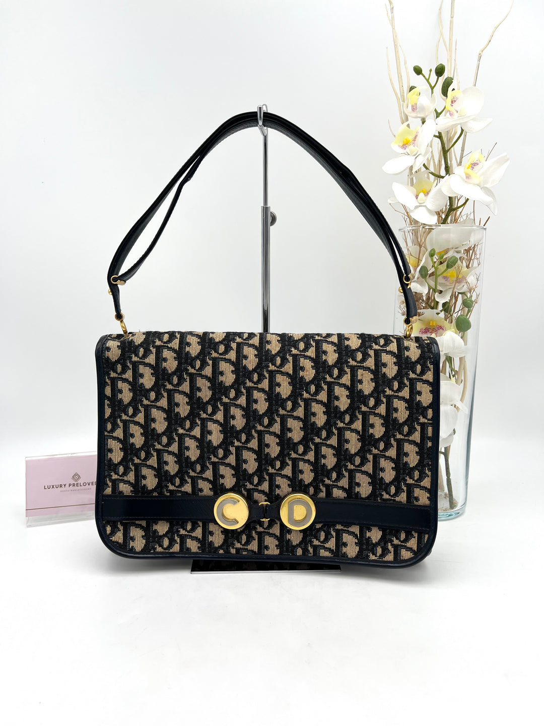 CHRISTIAN DIOR TROTTER CANVAS SHOULDER BAG