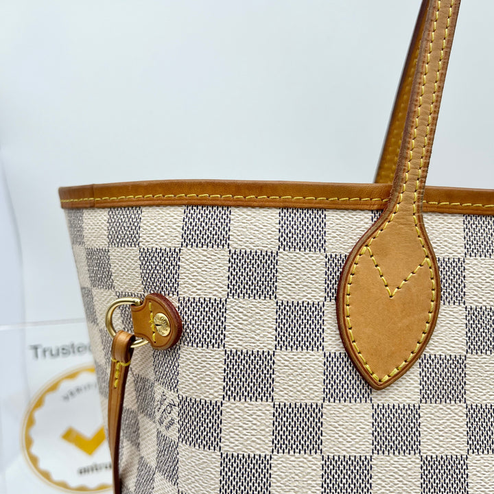 LOUIS VUITTON NEVERFULL MM AZUR W/ POUCH