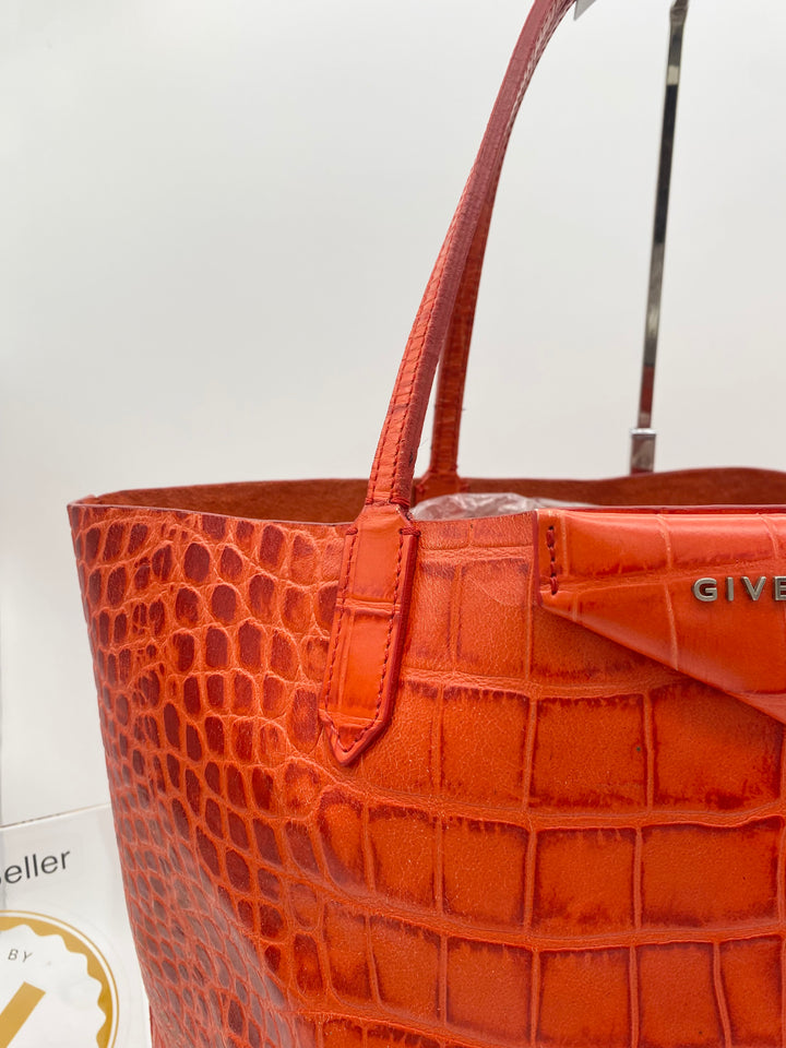 GIVENCHY ANTIGONA CROC EMBOSSED TOTE BAG