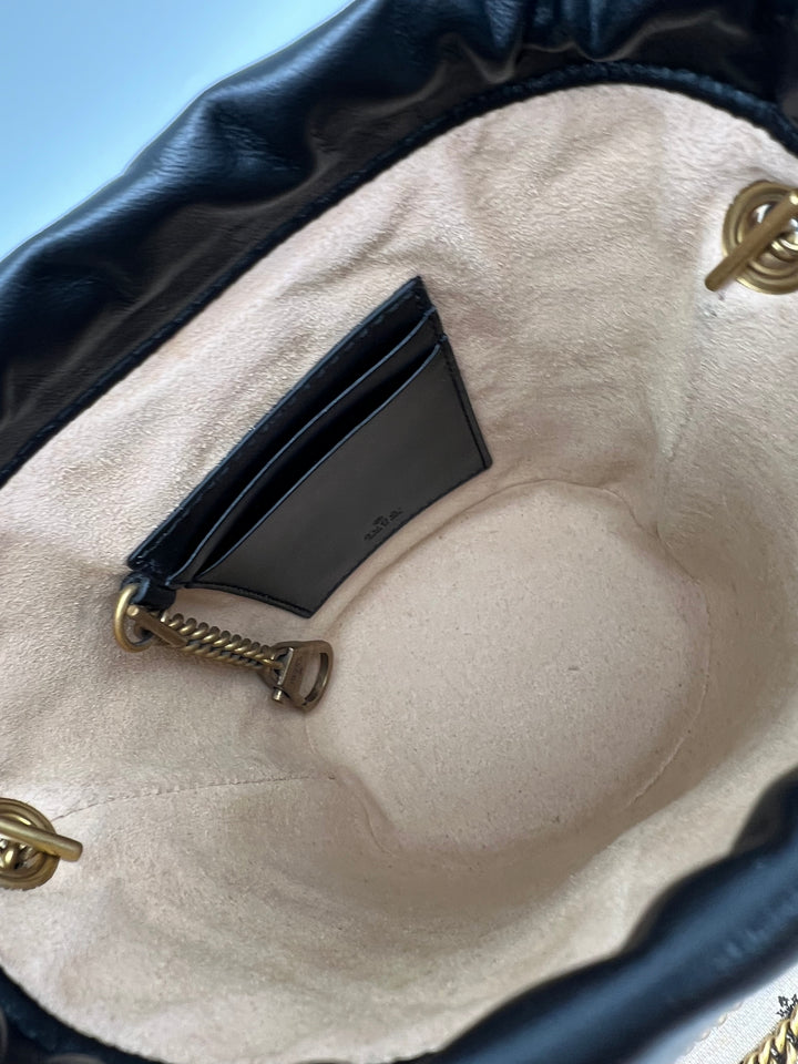 GUCCI MARMONT QUILTED GHW BUCKET BAG