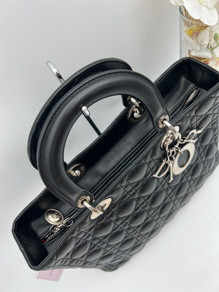 CHRISTIAN DIOR LADY DIOR LAMBSKIN LEATHER