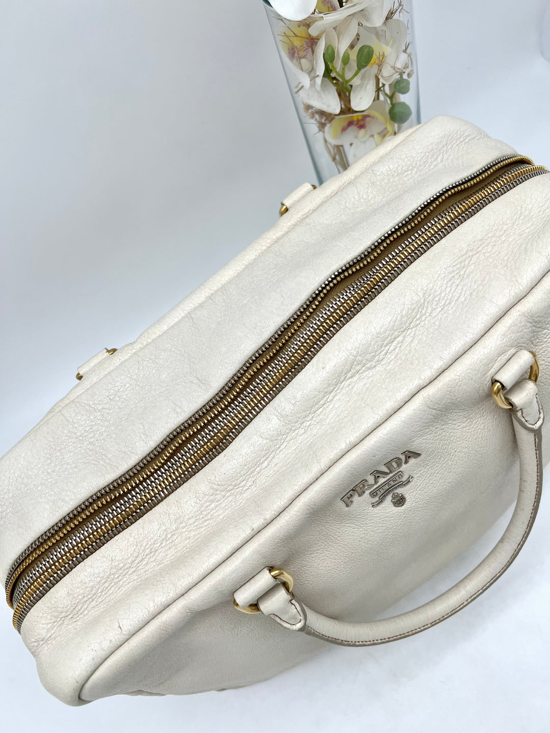 PRADA BEIGE VITELLO SHINE LEATHER