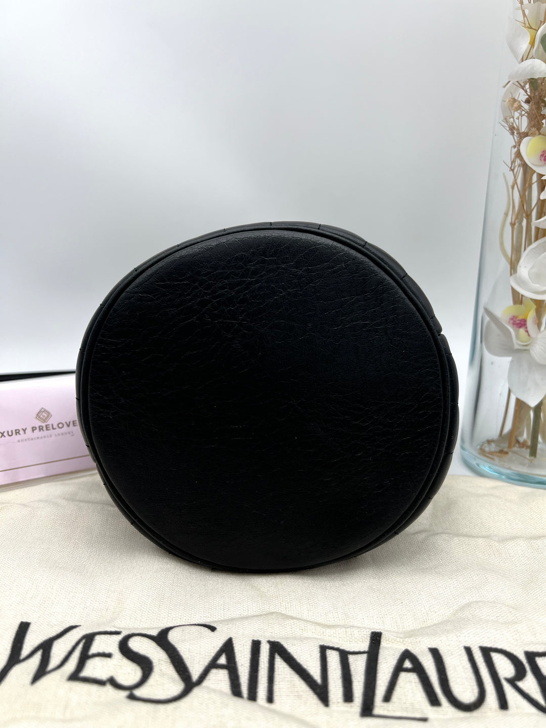 YVES SAINT QUILTED BUCKET SHOULDER BAG