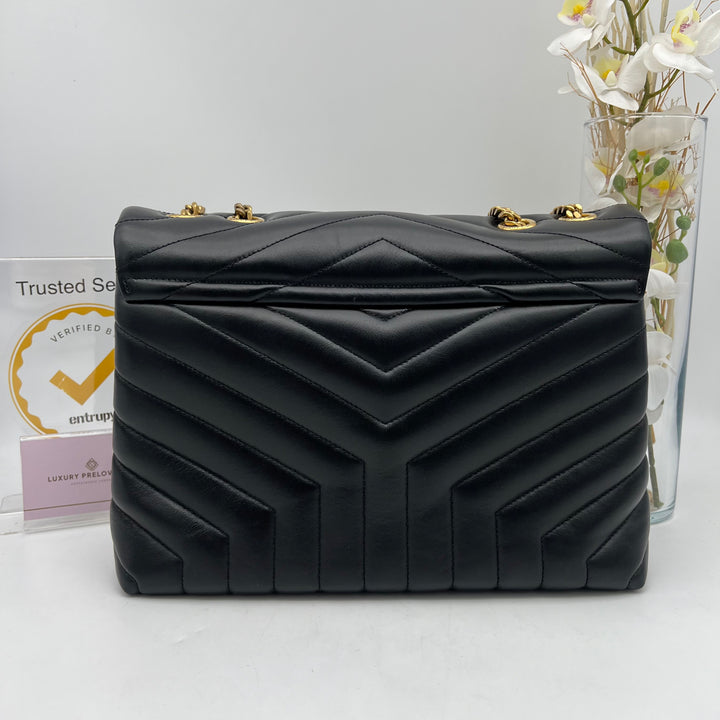 YVES SAINT LAURENT Y CALFSKIN QUILTED MONOGRAM