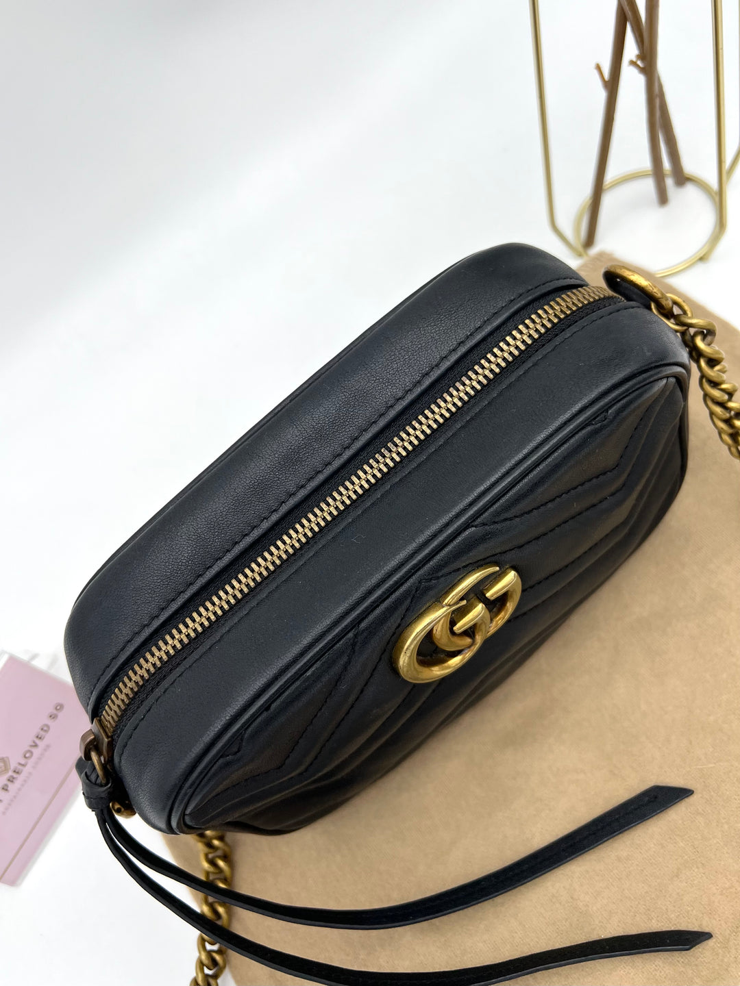 GUCCI GG MARMONT CAMERA CHAIN SHOULDER BAG