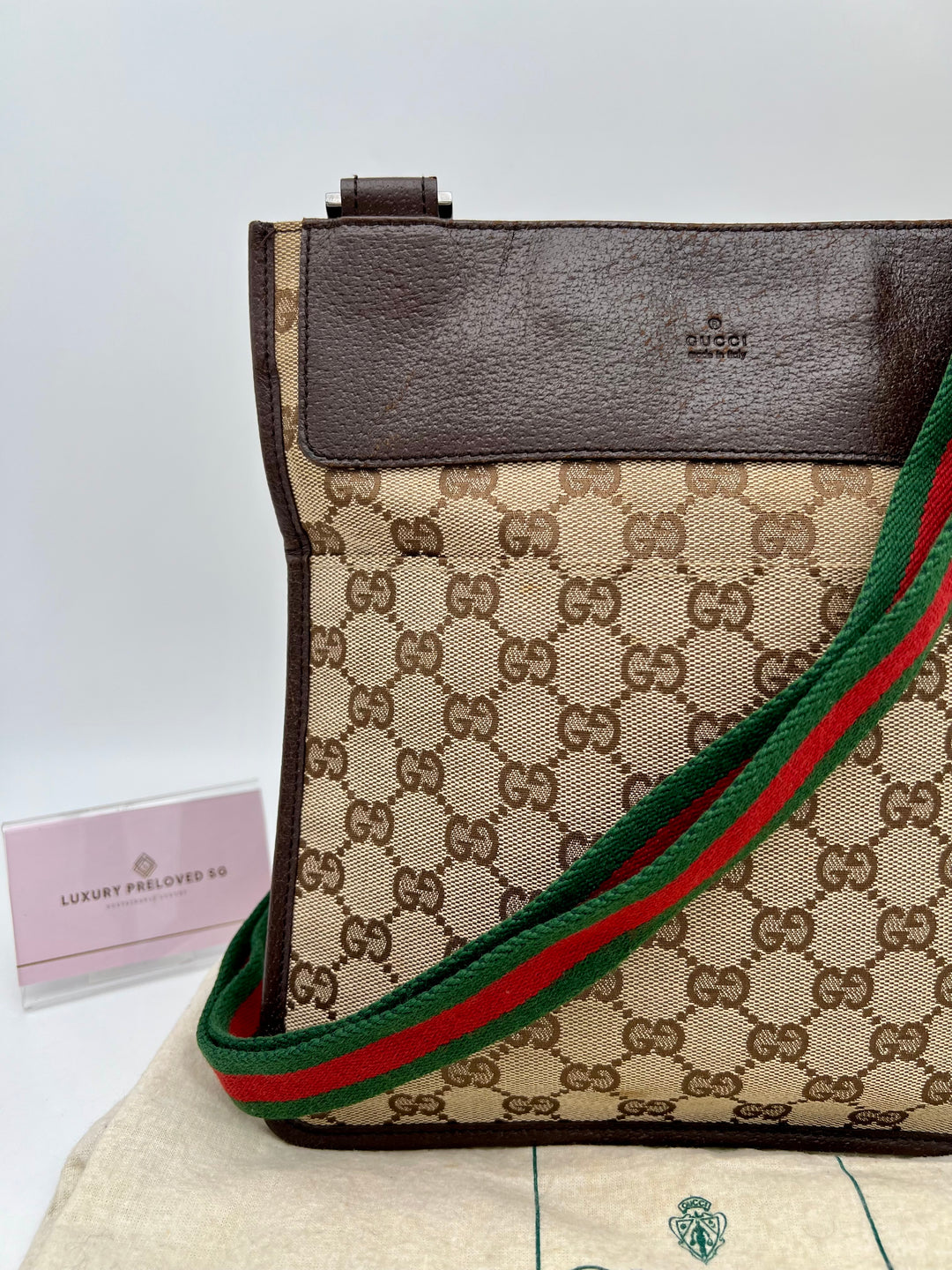 GUCCI VINTAGE OPHIDIA SLING BAG CANVAS