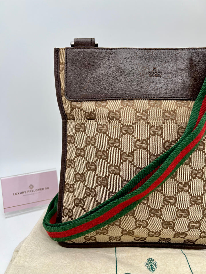GUCCI VINTAGE OPHIDIA SLING BAG CANVAS
