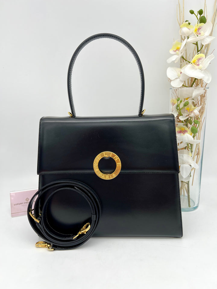 CELINE VINTAGE CALF LEATHER 2 WAY BAG