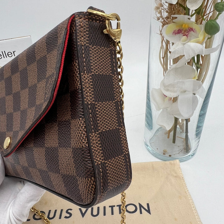 LOUIS VUITTON FELICIE DAMIER EBENE ( microchipped )