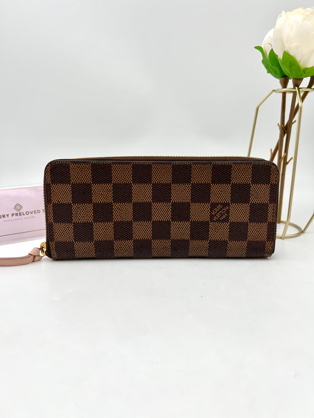 LOUIS VUITTON DAMIER CLEMENCE LONG ZIP WALLET
