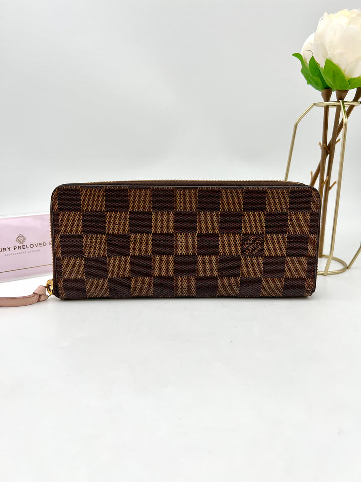 LOUIS VUITTON DAMIER CLEMENCE LONG ZIP WALLET