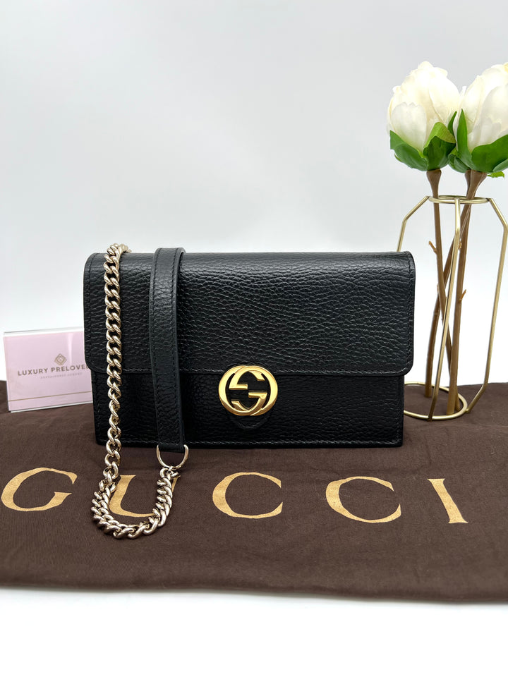 GUCCI CALFSKIN INTERLOCKING WOC