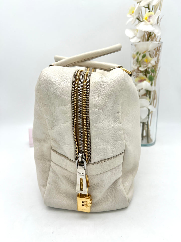 PRADA BEIGE VITELLO SHINE LEATHER