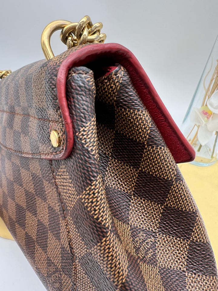 LOUIS VUITTON DAMIER EBENE CAISSA CLUTCH CHERRY