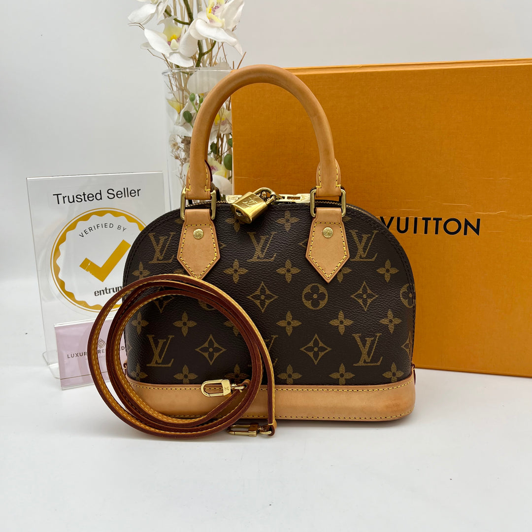 LOUIS VUITTON ALMA BB MONOGRAM MICROCHIPPED