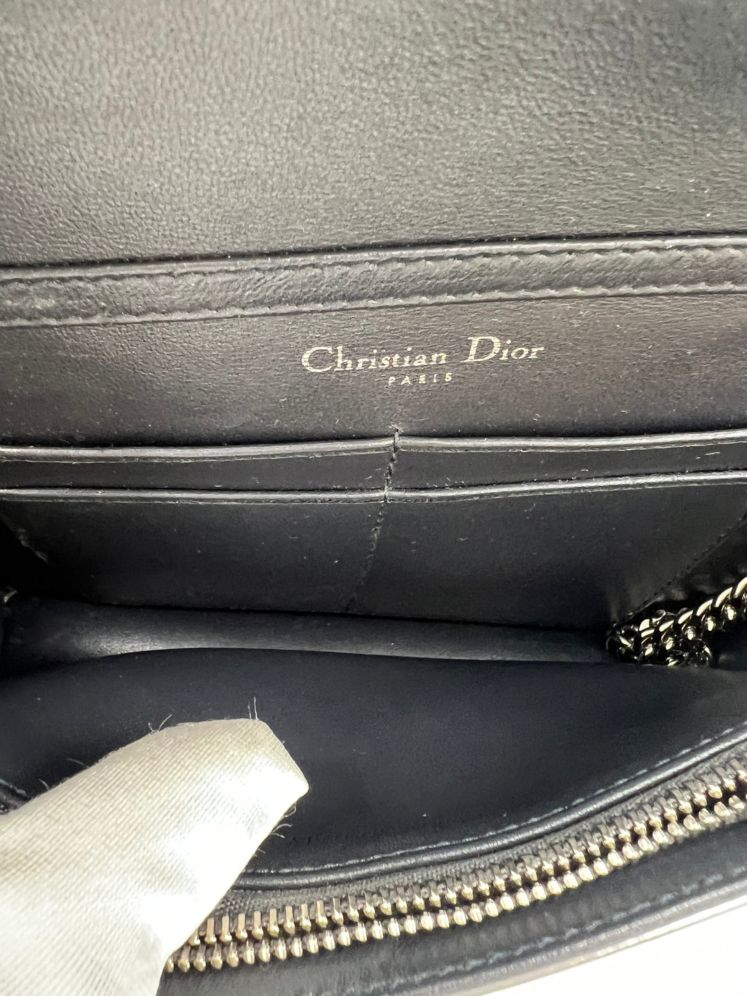 CHRISTIAN DIOR DIORAMA METALLIC SILVER CHAIN BAG