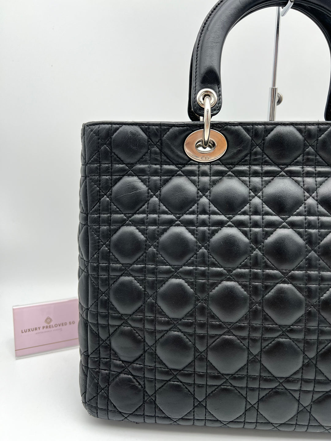 CHRISTIAN DIOR LADY DIOR LAMBSKIN LEATHER