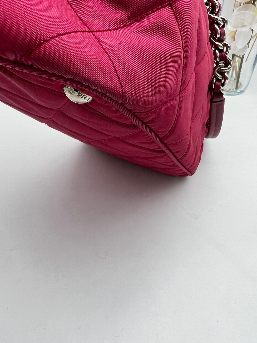 PRADA QUILTED TESSUTO CHAIN SHOULDER BAG