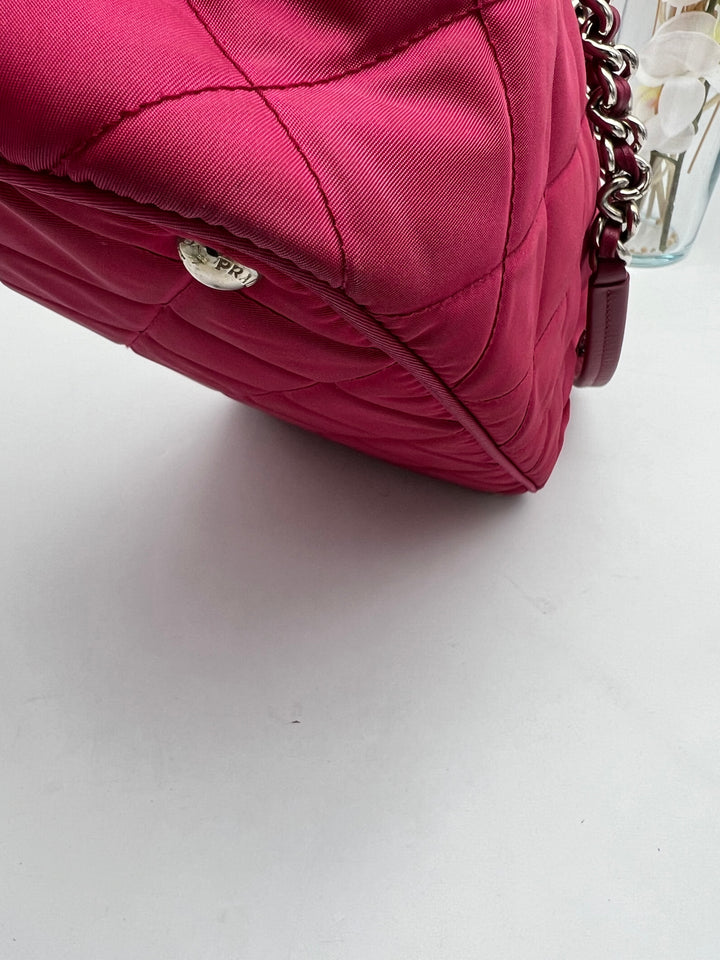 PRADA QUILTED TESSUTO CHAIN SHOULDER BAG
