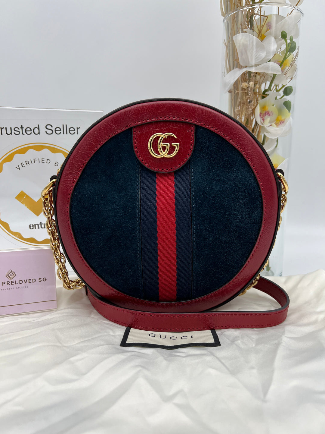 GUCCI VINTAGE OPHIDIA ROUND SHOULDER BAG