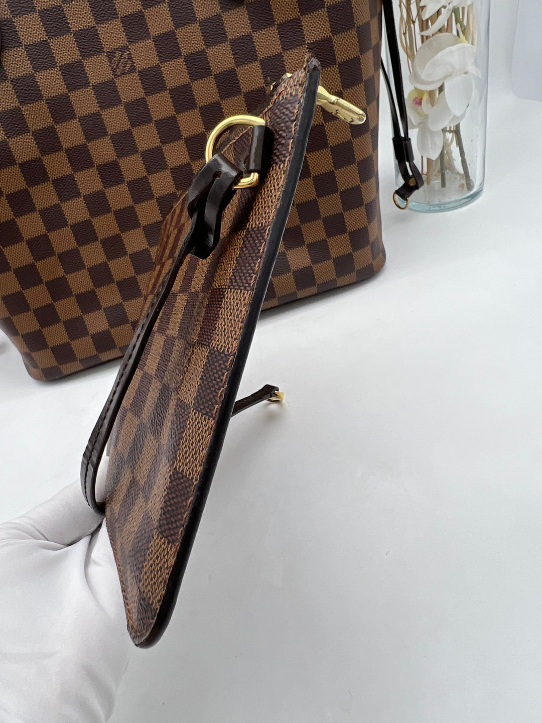 LOUIS VUITTON NEVERFULL MM DAMIER W/ POUCH