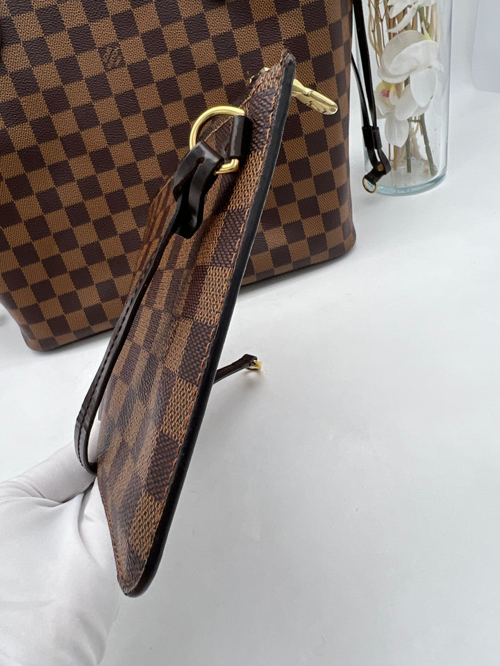 LOUIS VUITTON NEVERFULL MM DAMIER W/ POUCH