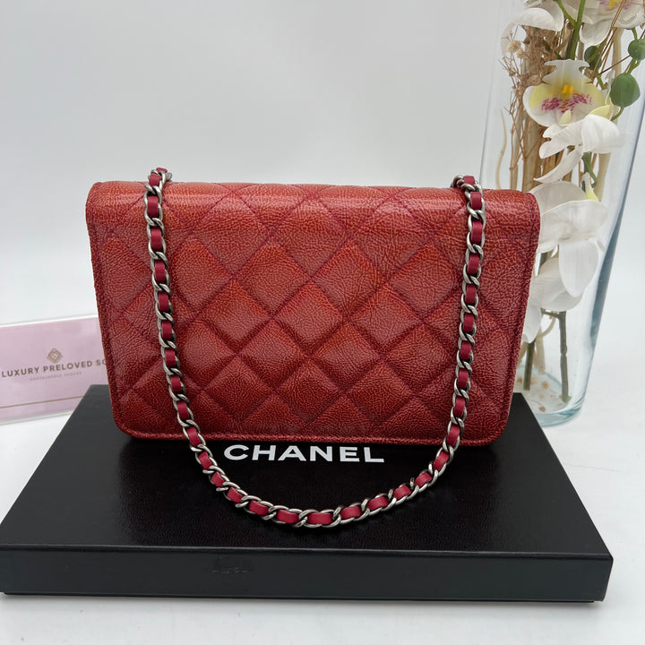 CHANEL SOFT LEATHER WALLET ON CHAIN