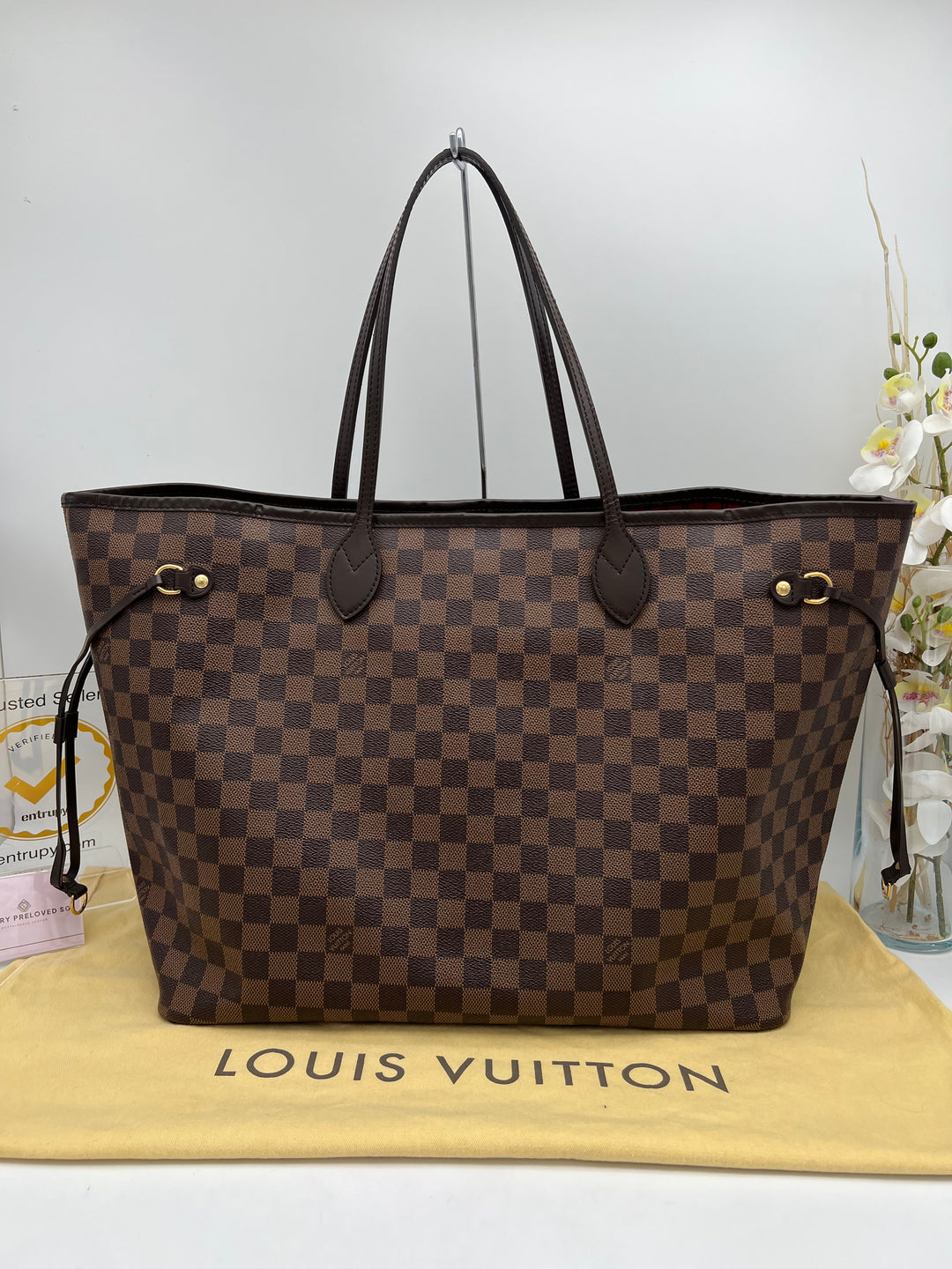 LOUIS VUITTON NEVERFULL GM DAMIER W/ POUCH