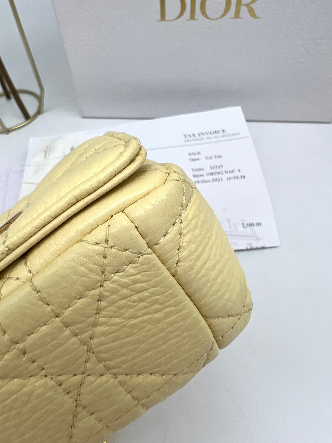 CHRISTIAN DIOR QUILTED CARO MICRO CANNAGE CALFSKIN