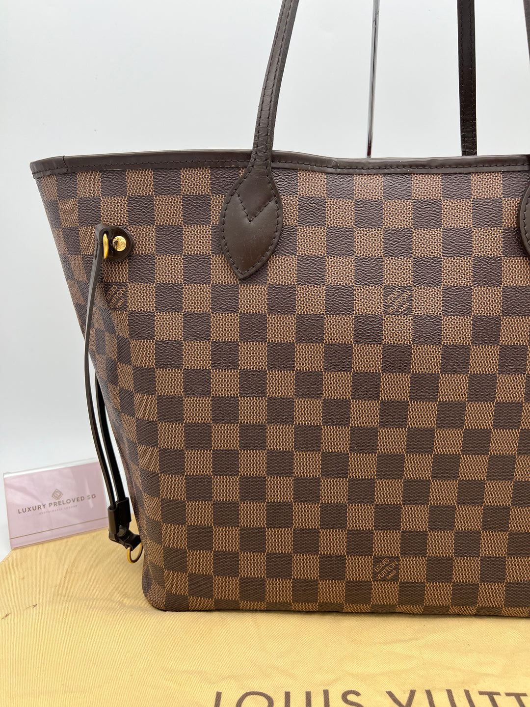 LOUIS VUITTON NEVERFULL MM DAMIER W/ POUCH