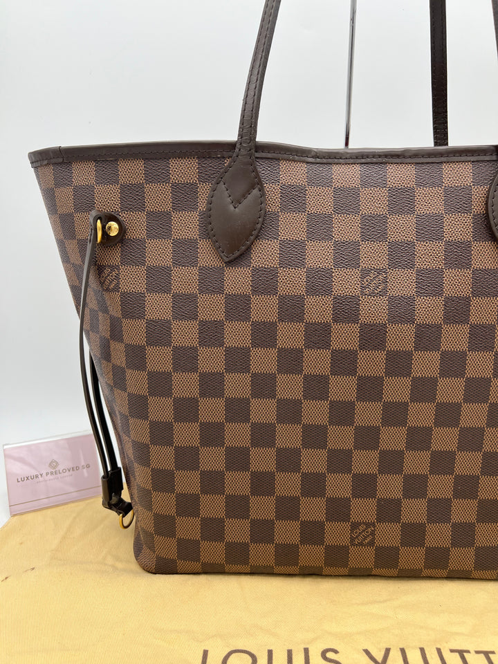LOUIS VUITTON NEVERFULL MM DAMIER W/ POUCH