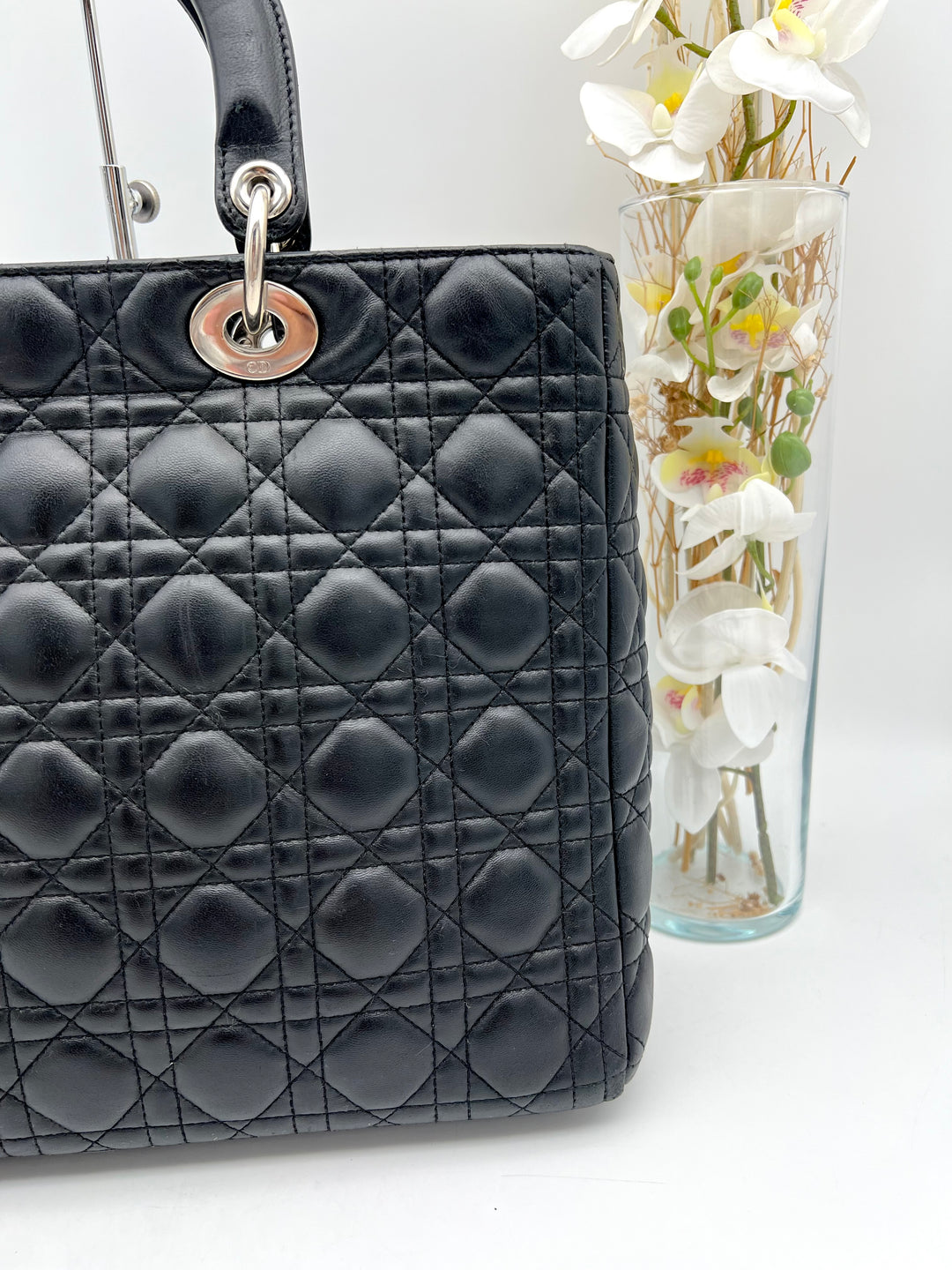 CHRISTIAN DIOR LADY DIOR LAMBSKIN LEATHER