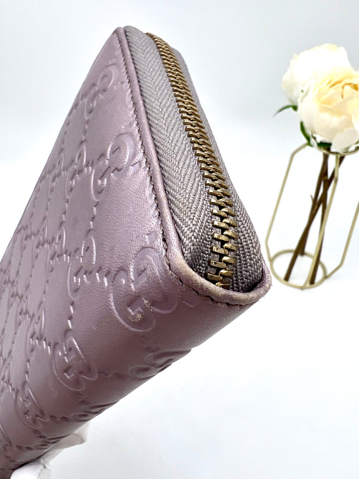 GUCCI METALLIC GUCCISIMA LEATHER WALLET